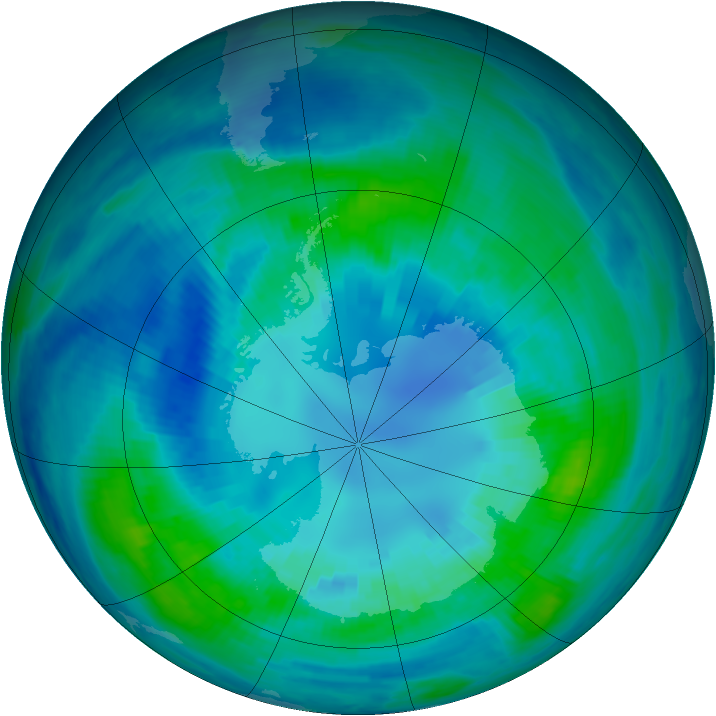 Antarctic ozone map for 12 April 2000